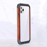 Voor iPhone 11 Pro R-JUST metalen + houten frame beschermhoes