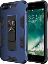 Voor iPhone 8 Plus & 7 Plus Armor schokbestendig TPU + PC magnetische beschermhoes met onzichtbare houder (blauw)