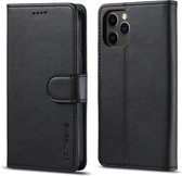 Voor iPhone 12 mini LC.IMEEKE Horizontale lederen flip-hoes met kalfsleer met houder en kaartsleuven en portemonnee (zwart)