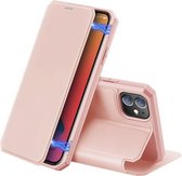 Voor iPhone 12 mini DUX DUCIS Skin X-serie PU + TPU horizontale lederen flip-hoes met houder en kaartsleuven (roze)
