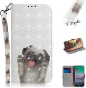 Voor Nokia 3.4 3D Gekleurde Tekening Horizontale Flip Leren Case met Houder & Kaartsleuven & Portemonnee & Lanyard (Pug)