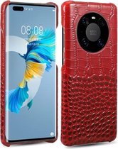 Voor Huawei Mate 40 Pro hoofdlaag rundleder krokodil textuur beschermhoes (rood)