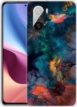 Voor Xiaomi Redmi K40 Pro Max schokbestendig geverfd transparant TPU beschermhoes (aquarelinkt)