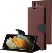 Voor Samsung Galaxy S21 5G GOOSPERY FANCY DAGBOEK Horizontale Flip PU lederen tas met houder & kaartsleuven & portemonnee (bruin)