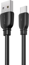 REMAX RC-138a 2.4A USB naar USB-C / Type-C Suji Pro snellaadgegevenskabel, kabellengte: 1m (zwart)