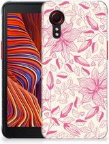 Smartphone hoesje Geschikt voor Samsung Xcover 5 Enterprise Edition | Geschikt voor Samsung Galaxy Xcover 5 Silicone Case Roze Bloemen