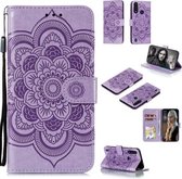 Voor Motorola Moto G8 Power Lite Mandala Embossing Patroon Horizontale Flip Leren Case met Houder & Kaartsleuven & Portemonnee & Fotolijst & Lanyard (Paars)