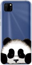 Voor Huawei Y5p (2020) Gekleurd tekeningpatroon Zeer transparant TPU beschermhoes (Panda)
