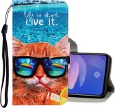 Voor Vivo S1 Pro 3D Gekleurde Tekening Horizontale Flip PU Leren Case met Houder & Kaartsleuven & Portemonnee (Onderwater Kat)
