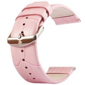 Kakapi voor Apple Watch 42 mm Krokodil textuur geborstelde gesp lederen horlogeband, alleen gebruikt in combinatie met connectoren (S-AW-3293) (roze)
