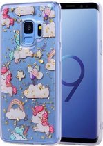 Cartoon patroon goudfolie stijl Dropping Glue TPU zachte beschermhoes voor Galaxy S9 (pony)