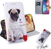 Voor Galaxy M30s Schilderen Patroon Gekleurde Tekening Horizontale Leren Flip Case met Houder & Kaartsleuven & Portemonnee (Mopshond)