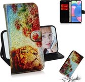Voor Galaxy A30s Gekleurd tekeningpatroon Kleurrijke magnetische gesp Horizontale flip PU lederen tas met houder & kaartsleuven & portemonnee & lanyard (Tiger Rose)