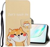 Voor Galaxy Note 10 3D Gekleurde Tekening Horizontale Flip PU Lederen Case met Houder & Kaartsleuven & Portemonnee (Shiba Inu)