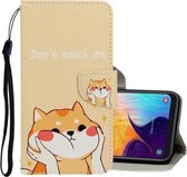 Voor Galaxy A40 3D Gekleurde Tekening Horizontale Flip PU Lederen Case met Houder & Kaartsleuven & Portemonnee (Shiba Inu)