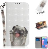 Voor Galaxy A90 5G 3D Gekleurde Tekening Horizontale Flip PU Leren Case met Houder & Kaartsleuven & Portemonnee (Pug)