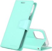 GOOSPERY SONATA DAGBOEK Horizontale flip lederen tas met houder & kaartsleuven en portemonnee voor iPhone 12/12 Pro (mintgroen)