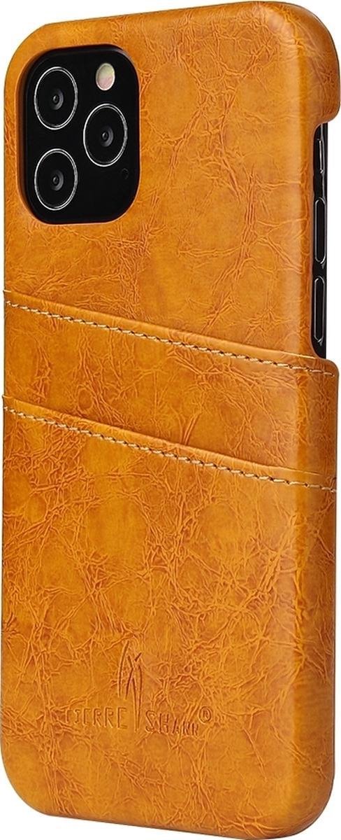 Fierre Shann Hoesje geschikt voor Apple iPhone 12 Mini Telefoonhoesje met Kaarthouder | Fierre Shann Premium Card Backcover met Pasjeshouder | Kaarthouder voor 2 Pasjes | Hoesje voor Pinpas / OV Kaart / Rijbewijs | iPhone 12 Mini Case | Back Cover -