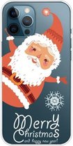 Trendy Cute Christmas Patterned Case Clear TPU Cover Phone Cases Voor iPhone 12/12 Por (Santa Claus)