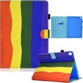 Gekleurde tekening horizontale flip lederen tas met houder & kaartsleuven & slaap- / wekfunctie voor iPad 10.2 / (2020) / iPad Air 10.5 (2019) (regenboog)