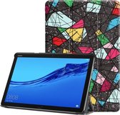 Voor Huawei MediaPad M5 Lite 10.0 inch Custer Painted PU Leather Case met Sleep / Wake-up Functie & 3-Fold Holder (Kerkraam)