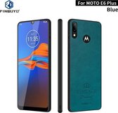 Voor MOTO E6 plus PINWUYO Pin Rui-serie Klassiek leer, PC + TPU + PU-leer Waterdicht en anti-val All-inclusive beschermende schaal (blauw)