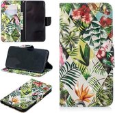 3D Gekleurde Tekening Patroon Horizontale Leren Flip Case voor Huawei Y5 2019, met Houder & Kaartsleuven & Portemonnee (Bananenblad)