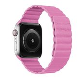 Magnetische vervangende horlogeband met twee lussen voor Apple Watch Series 6 & SE & 5 & 4 44 mm / 3 & 2 & 1 42 mm (roze)