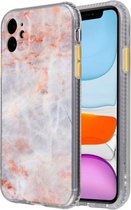 Coloured Glaze Marble TPU + PC beschermhoes voor iPhone 11 (oranje)