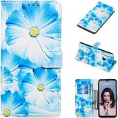 Gekleurde tekening marmer patroon horizontale flip PU lederen tas met houder & kaartsleuven & portemonnee voor Huawei P30 Lite / Nova 4e (orchidee)