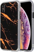 Gekleurd glazuur marmer TPU + pc beschermhoes voor iPhone XS Max (zwart)