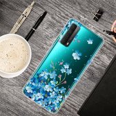 Voor Huawei P Smart 2021 schokbestendig geverfd transparant TPU beschermhoes (sterbloem)