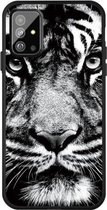 Voor Galaxy A71 Pattern Printing Embossment TPU Mobile Case (White Tiger)