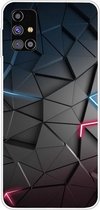 Voor Samsung Galaxy M51 schokbestendig geverfd transparant TPU beschermhoes (bouwstenen sterrenhemel)