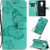 Voor Nokia 7.2 Pressed Printing Butterfly Pattern Horizontale Flip PU lederen tas met houder & kaartsleuven & portemonnee & lanyard (groen)