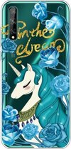 Voor Huawei Enjoy 10s Lucency Painted TPU beschermhoes (Blue Flower Unicorn)