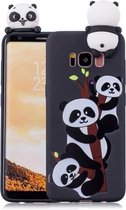 Voor Galaxy S8 + schokbestendige Cartoon TPU beschermhoes (drie panda's)