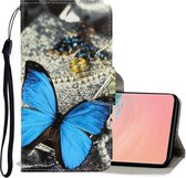 Voor Galaxy S10 3D Gekleurde Tekening Horizontale Flip PU Leren Case met Houder & Kaartsleuven & Portemonnee (Een Vlinder)