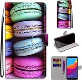 Voor Huawei Y7 (2018) / Enjoy 8 Gekleurde Tekening Cross Textuur Horizontale Flip PU Lederen Case met Houder & Kaartsleuven & Portemonnee & Lanyard (Kleurrijke Taarten)