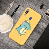 Voor Galaxy A30 Cartoon dier patroon schokbestendig TPU beschermhoes (gele krokodil vogel)