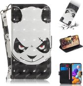 Voor Samsung Galaxy A21s 3D Geschilderd Patroon Magnetische Aantrekkelijkheid Horizontale Flip Leren Case met Houder & Kaartsleuf & Portemonnee & Lanyard (Angry Bear)