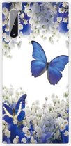 Voor Samsung Galaxy Note 10 gekleurd tekeningpatroon zeer transparant TPU beschermhoes (paarse vlinder)