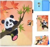Voor iPad Pro 10.5 Gekleurde tekening stiksels Horizontale flip lederen tas, met houder en kaartsleuven (Panda)