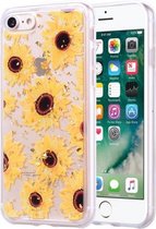 Goudfoliestijl Dropping Glue TPU zachte beschermhoes voor iPhone 7 (zonnebloem)