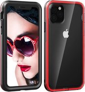 Voor iPhone 11 Pro Max 2 in 1 TPU + pc effen kleurencombinatie Drop (zwart + rood)