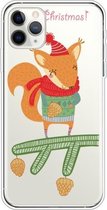 Voor iPhone 11 Pro Max Trendy schattig kerstpatroon Case Clear TPU Cover Phone Cases (Fox)