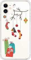 Voor iPhone 11 Trendy schattig kerstpatroon Case Clear TPU Cover Phone Cases (Black Tree Gift)