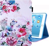 Voor iPad 10.2 inch Gekleurd Tekening Patroon Horizontale Flip Leren Case met Houder & Kaartsleuven & Fotolijst (Rose)