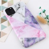 Voor iPhone 11 Pro Max Marble Pattern TPU Protecitve Case (roze textuur)