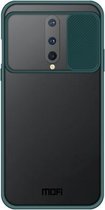 Voor OnePlus 8 MOFI Xing Dun-serie Doorschijnend Frosted PC + TPU Privacy Antireflectie Schokbestendig All-inclusive beschermhoes (groen)